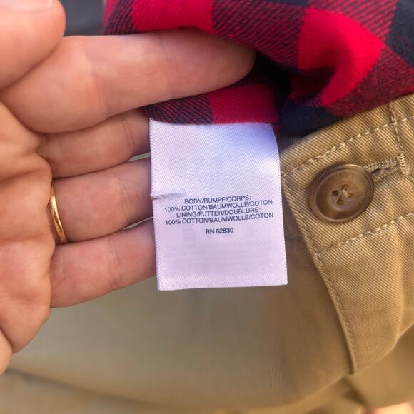 Ll Bean Plaid Flannel Lined Chinos Size 20H - Picture 5 of 5